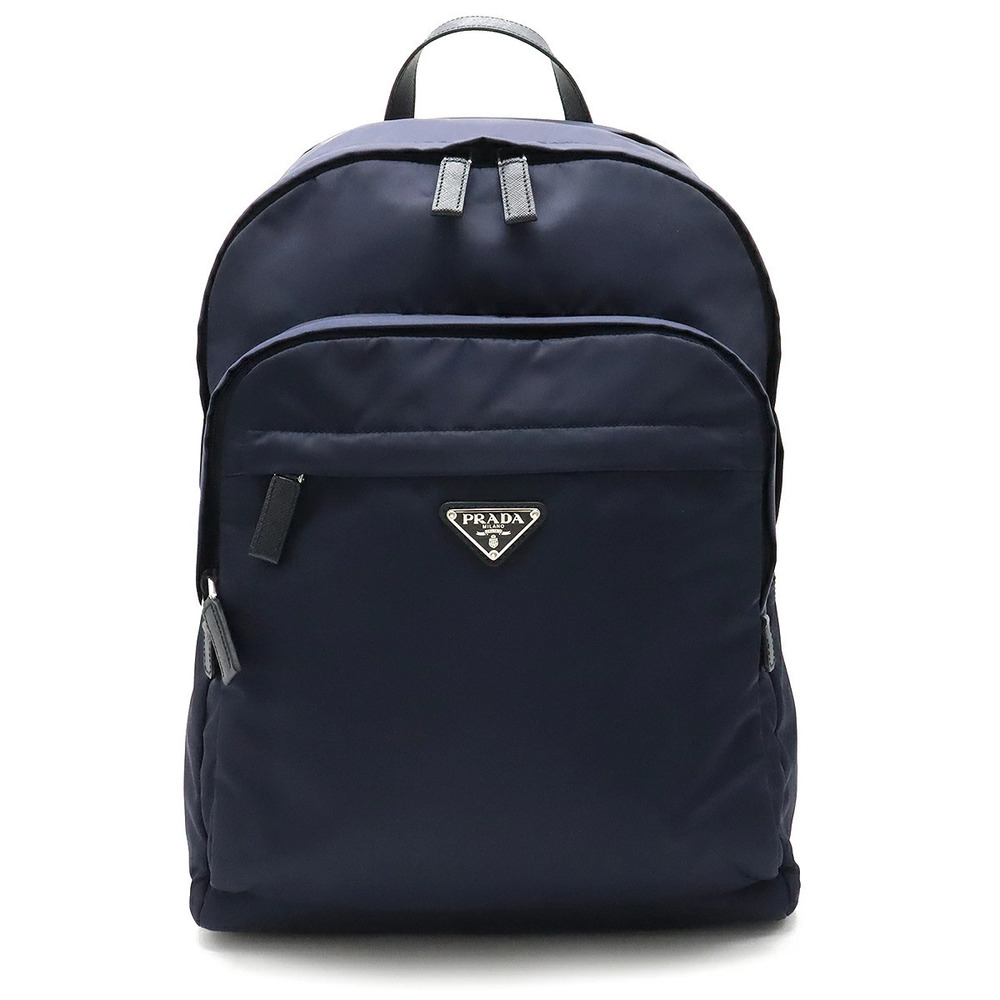 Prada Backpack Rucksack Daypack Leather Blue Navy Blue